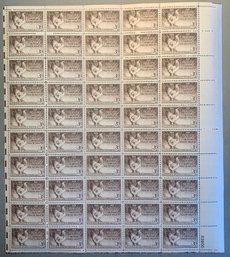 Full Sheet Of 50, 3c U.S. Stamps, American Poultry Industry 1948, SHIPPPABLE