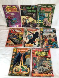 Vintage Comics, Batman And Bat Girl, Thor, Werewolf, And More! Lot Of 8