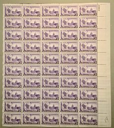 Full Sheet Of 50, 3c U.S. Stamps, Wisconsin Centennial 1948, SHIPPPABLE