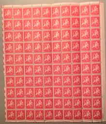 Full Sheet Of 100, 5c  U.S. Stamps, 1948 Airmail, The City Of New York, SHIPPPABLE