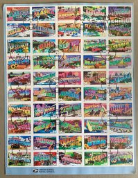 U.S. Stamp FDC Sheet - Greetings From America, Circa 2002, SHIPPABLE
