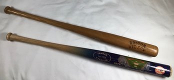 BOSTON RED SOX! YANKEE STADIUM! 2 Miniature Bats. See Photos! Each 18 In Length