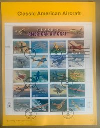 U.S. Stamp FDC Sheet - 32c, Classic American Aircraft, Circa 1997, SHIPPABLE