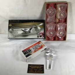 Lot Of 3 Crystal In Box - See Description For Details