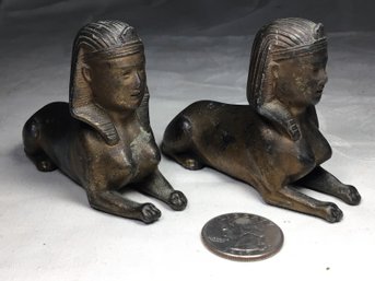 Two Small Female Sphinx Figures