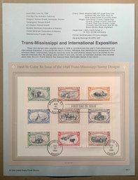 U.S. Stamp FDC Sheet - Trans-Mississippi And International Expo, SHIPPABLE