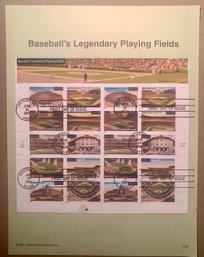 U.S. Stamp FDC Sheet - 34c Baseballs Legendary Playing Fields, SHIPPABLE