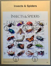 U.S. Stamp FDC Sheet - 33c Insects & Spiders Circa 1999, SHIPPABLE