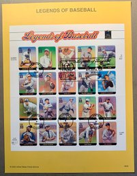U.S. Stamp FDC Sheet - 33c, Legends Of Baseball, Circa 2000, SHIPPABLE