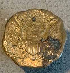 Antique 14K Gold Plated 5/8 Inch U.S. Eagle Button, SHIPPABLE