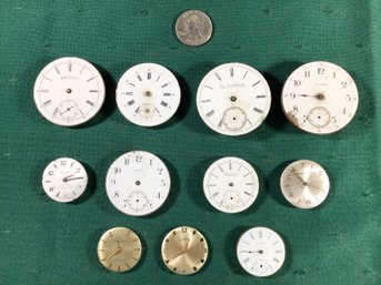 11 Watch Faces - Waltham Watch Co., Elgin Natl' Watch Co., Crown, Lucerne, Germinal Voltaire, Dufonte