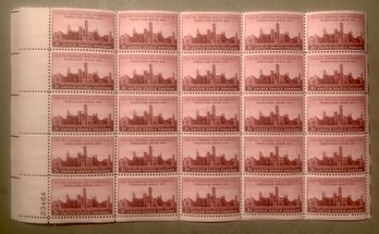 3c U.S. Stamps 1/2 Sheet Of 25 Stamps, 1946 Centennial Smithsonian, SHIPPABLE