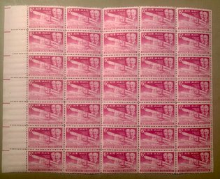 6c U.S. Airmail Stamp Sheet Of 35 Stamps, SHIPPABLE