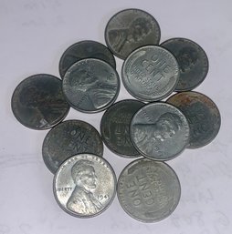Dozen U.S. Steel Pennies, 1943, SHIPPABLE