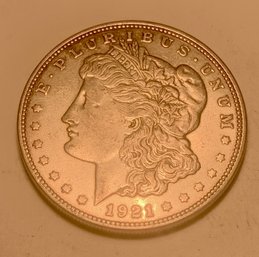 Uncirculated 1921-D Morgan Silver Dollar, Coin A, SHIPPABLE