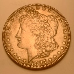 Uncirculated 1897 Morgan Silver Dollar, Coin E, SHIPPABLE