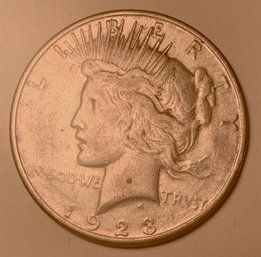 Fine 1923 U.S. Peace Silver Dollar, Coin S, SHIPPABLE