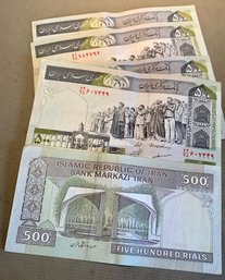 5 Notes, 500 Each, Islamic Republic Of Iran, SHIPPABLE