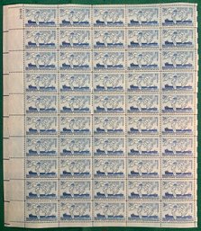 Full Sheet Of 50, 3c U.S. Stamps, Great Lakes Transportation, 1950s, SHIPPPABLE