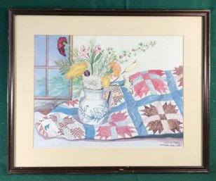 Limited Edition Lithograph - No. 49/500 Signed, By Gina Papen Dattner - 21 In X 17 In QUILT