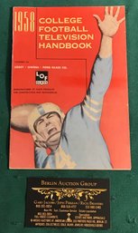 1958 College Football Television Handbook - Libby, Owens And Ford Glass Co.