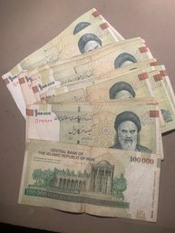 15 Notes, 100,000 Rials On Each Note, Islamic Republic Of Iran, SHIPPABLE