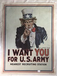 Vintage I WANT YOU FOR U.S. ARMY Poster - 1964 - 16 In X 20 In