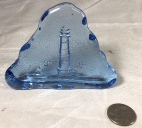 Lighthouse On Glass Paperweight - SHIPPABLE!