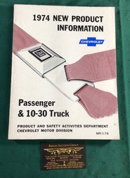 Automotive Book: 1974 Chevrolet New Product Information - Passenger  10-30 Truck, SHIPPABLE!