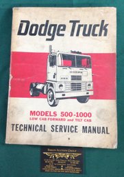 Automotive Book: Dodge Truck Technical Service Manual - Models 500 - 1000, SHIPPABLE!