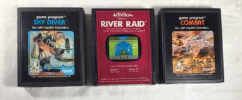 3 Atari Games -  Sky Diver, River Raid, Combat - 1978, 1982, 1978 - SHIPPABLE!