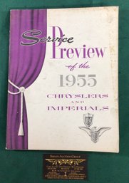 Automotive Book: Service Previews Of The 1955 Chryslers And Imperials, SHIPPABLE!