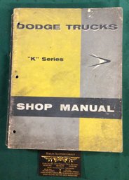 Automotive Book: Dodge Truck 'K' Series Service Manual, 1960s, SHIPPABLE!
