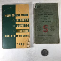 2 Antique Singer Sewing Instruction Books - SHIPPABLE!