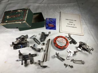 12 Antique Singer Sewing Attachments And Booklet - SHIPPABLE!
