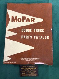 Automotive Book: MOPAR Dodge Truck Parts Catalog For Dodge Truck R-series, 1961-1962