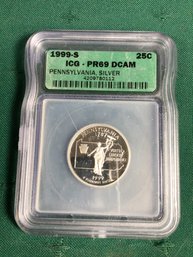 25C Pennsylvania Silver, Cameo - 1999-S, ICG - PR69 DCAM - #6