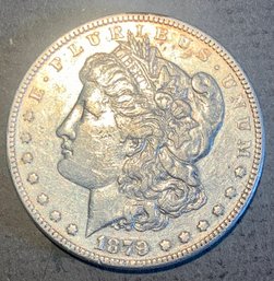 1879 $1 U.S. Near UNC Morgan Silver Dollar Coin, Excellent Detail - SHIPPABLE