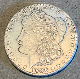 1886 $1 U.S. Near UNC Morgan Silver Dollar Coin, Excellent Detail - SHIPPABLE