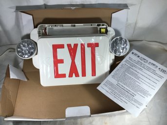 WORKING, Never Used - Red Exit Sign With Lights, In Original Box With  Instruction Sheet, SHIPPABLE!