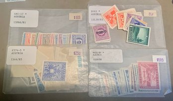 Austria Stamps, Mint On All, All Identified, SHIPPABLE