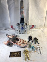 Star Wars Lot Of 7 - 2 Ships And 5 Action Figures! Desirable! SHIPPABLE!