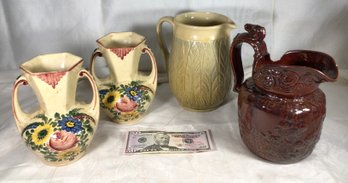 4 Ceramic Pitchers, 2 Are A Pair