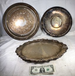 3 Silver Plate Trays
