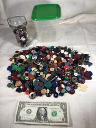 Button Lot In Two Containers