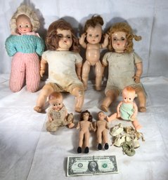 8 Dolls - Antique And Vintage - SHIPPABLE.