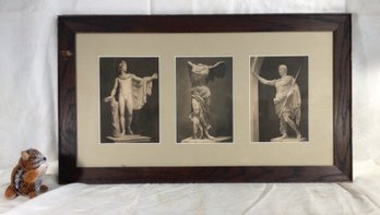 Antique Framed Romanesque Tryptic - 14 In X 25 In - #B Beautifully Framed W/Glass