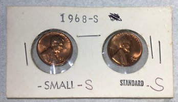 1968-S - Small-S - Standard-S - Lincoln Head Cent Coins - SHIPPABLE, #166
