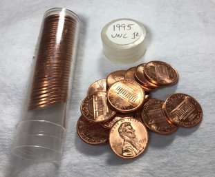 1995 UNC Lincoln Head Penny Roll - SHIPPABLE, #179