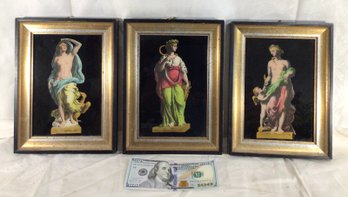 Art Deco - Set Of 3 Framed Roman Prints - 7 In X 10 In (each) - Art Deco Period - #O